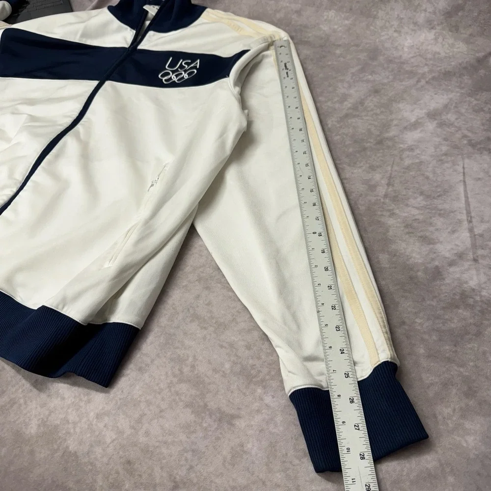 Adidas Athens 2004 USA Olympic Team Track Jacket Mens 2XL White Navy Full Zip